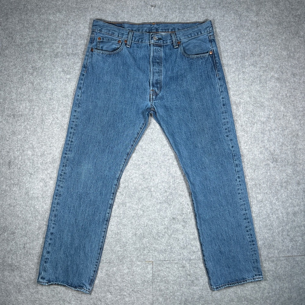 Levi's 501 Denim Jeans Mens 35x30(34x29) Blue Straight Leg Button Fly